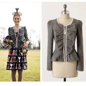 Anthropologie Elevenses Tweed Half Pass Jacket